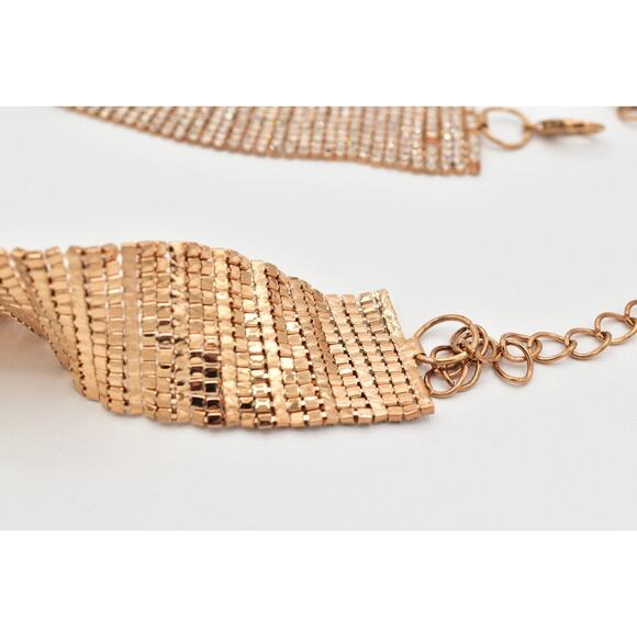 Vintage Crystal Chain Belt Gold Tone Thick Chunky Rhinestone  display picture 1